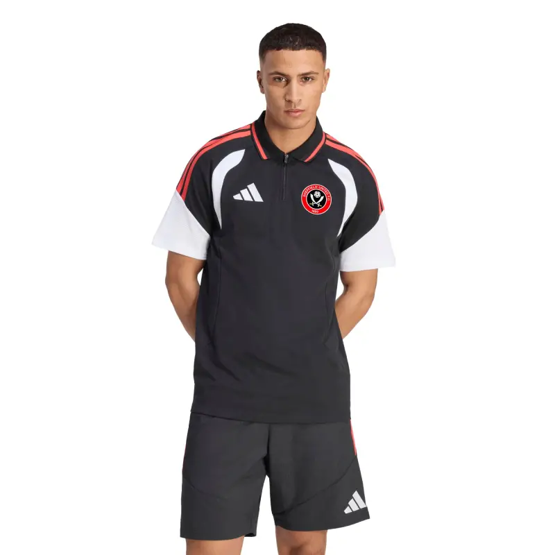 Sheffield United Adidas Travel Polo - Black Product Photo
