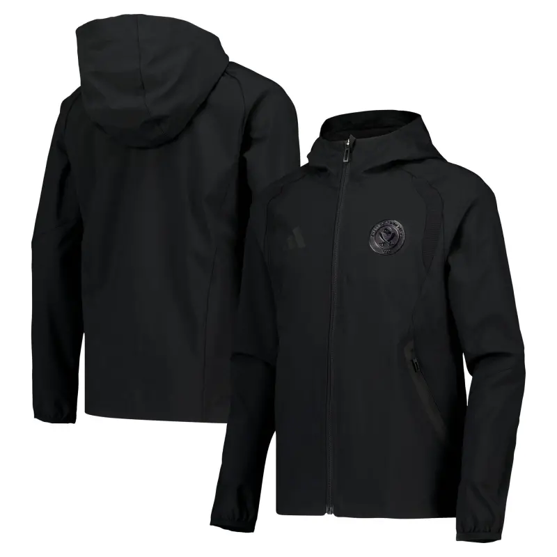 Sheffield United Adidas Travel Windbreaker Jacket - Black - Kids Product Photo