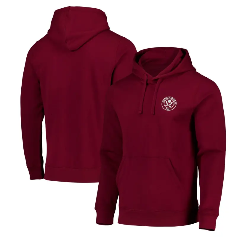 Sheffield United Crest Club Hoodie - Burgundy - Mens Main Product View