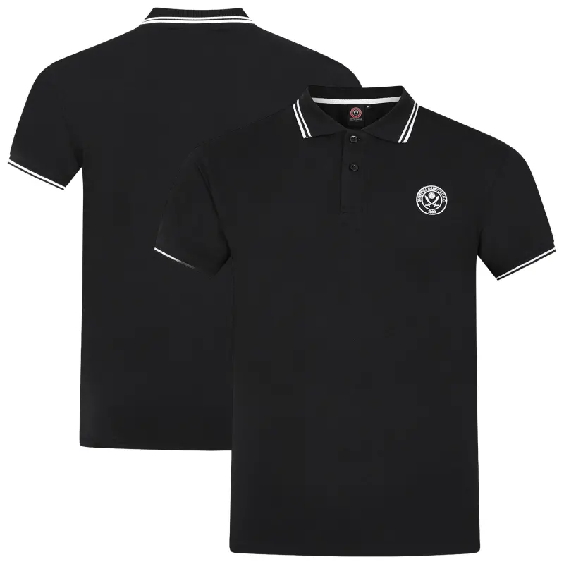 Sheffield United Essential Crest Polo - Black - Mens Merchandise Photo