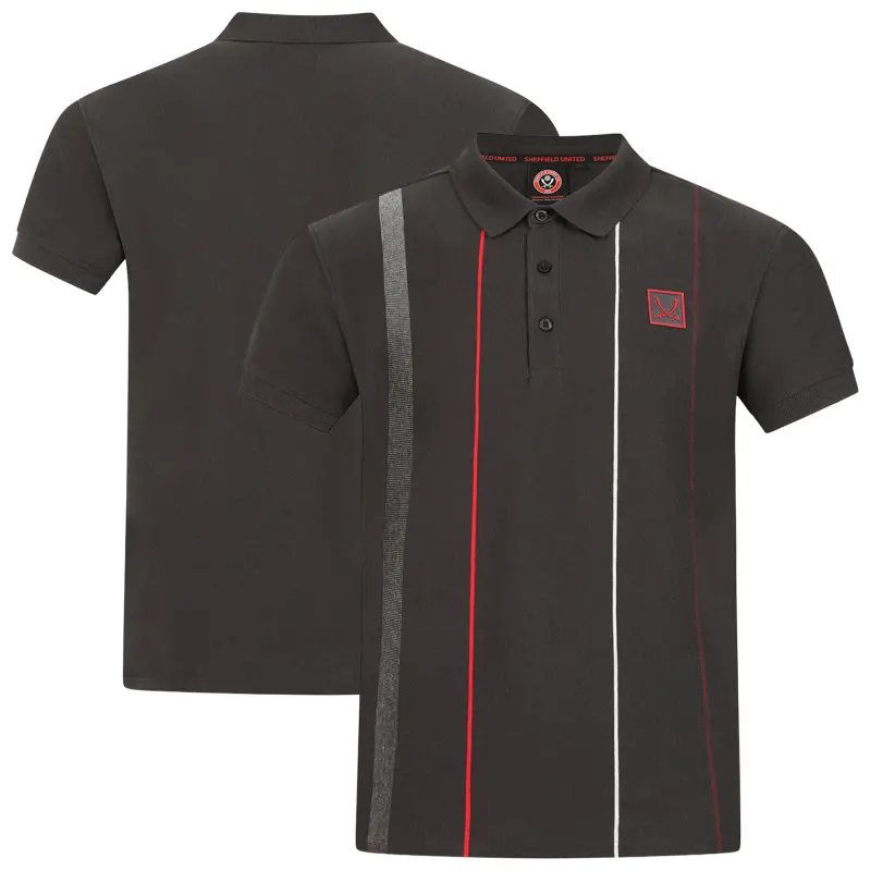 Sheffield United Multistripe Polo Shirt - Charcoal - Mens Product Detail