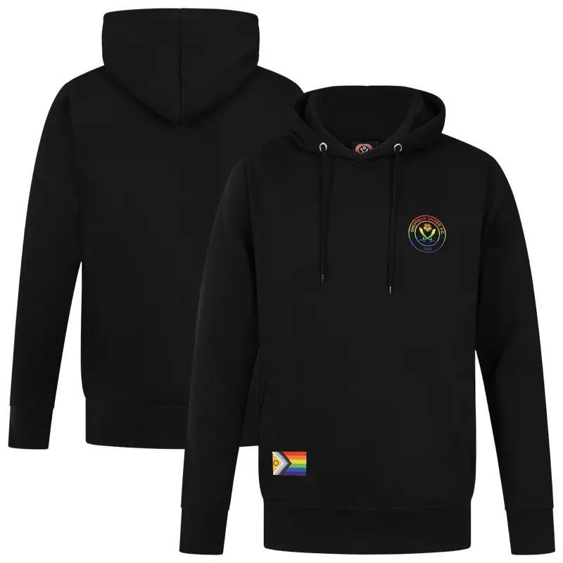 Sheffield United Rainbow Print Hoodie - Black - Mens Shop Image